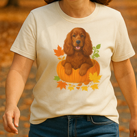 Load image into Gallery viewer, English Cocker Spaniel in Pumpkin Fall Shirt, Cute Autumn Dog Tee for Spaniel Lovers
