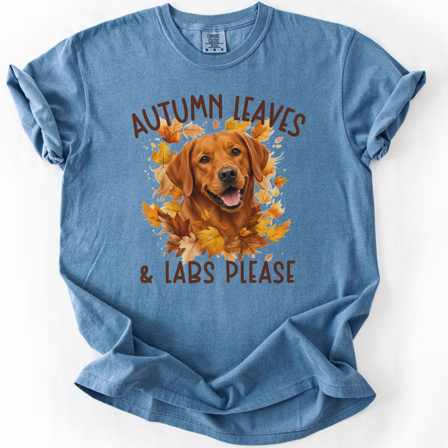 Fox Red Lab Mom Fall Shirt, Autumn Leaves & Labs Please