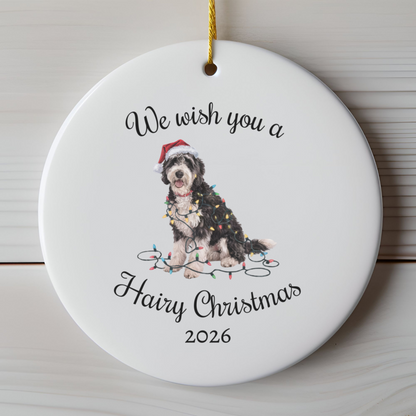 Christmas Labradoodle Ornament, Christmas Lights Dog Keepsake