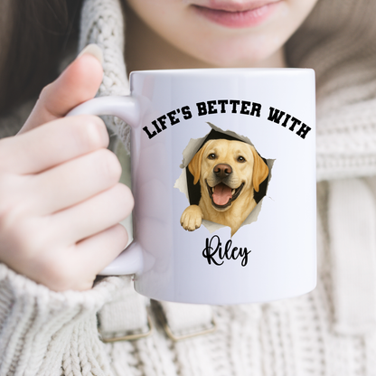 Personalized Yellow Lab Life’s Better With My Dog Mug