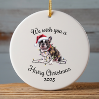 Load image into Gallery viewer, Christmas French Bulldog Ornament, Christmas Lights Dog Keepsake
