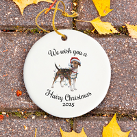 Load image into Gallery viewer, Christmas Smooth Fox Terrier Ornament, Christmas Lights Dog Keepsake
