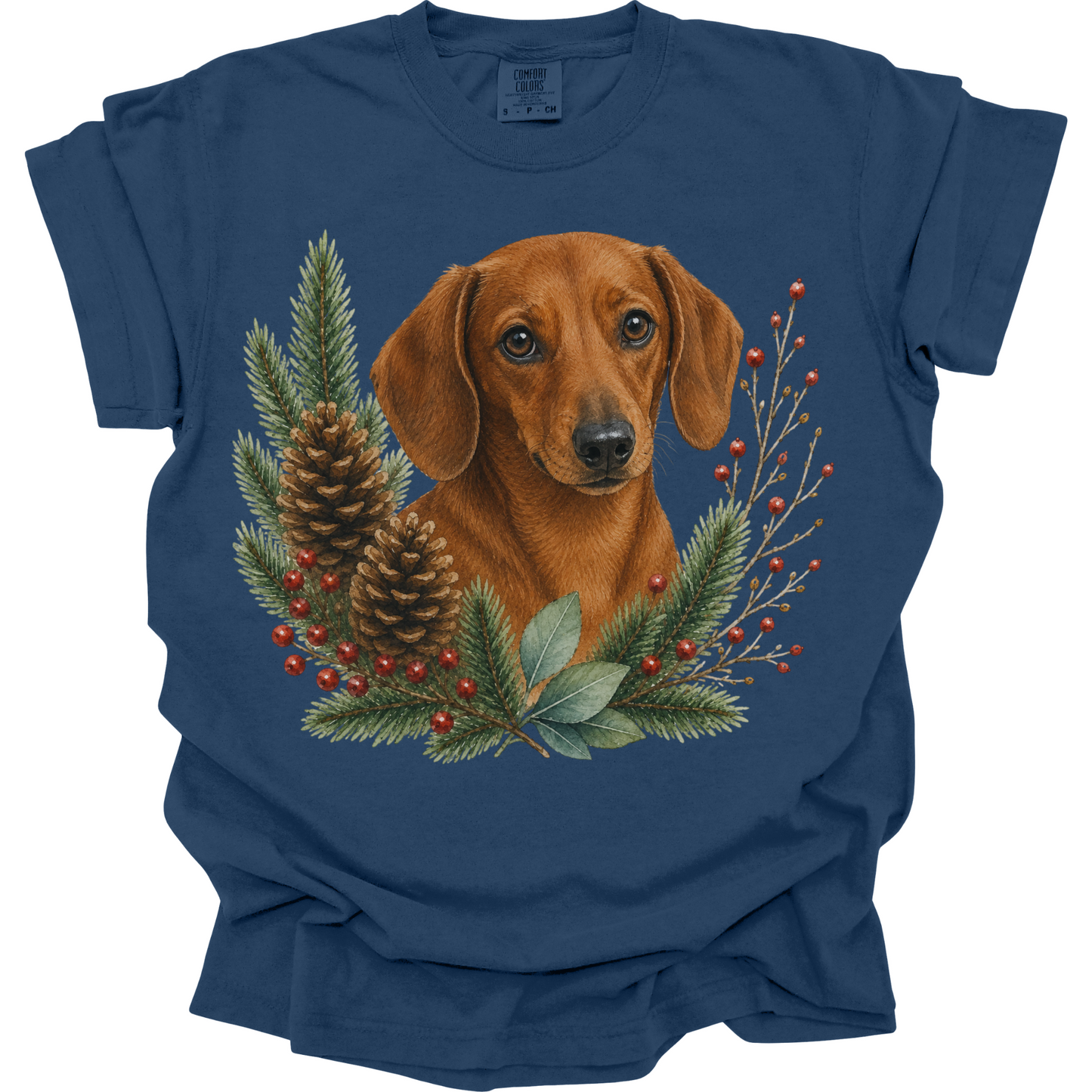 Red Dachshund Christmas Shirt, Dachshund Dog Mom Tee, Wiener Dog Lover Christmas Gift