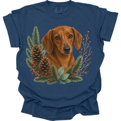 Red Dachshund Christmas Shirt, Dachshund Dog Mom Tee, Wiener Dog Lover Christmas Gift