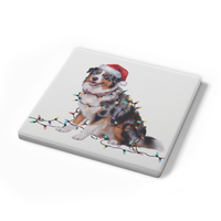 Load image into Gallery viewer, Australian Shepherd Dog Coasters, Absorbent Stone Coaster Set, Christmas Gift for Dog Lovers, Personalized Table Protection, Cork Back
