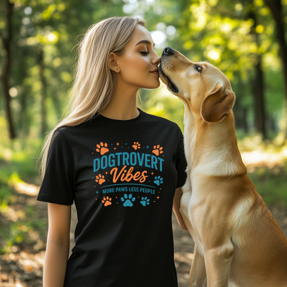 Funny Dogtrovert Vibes Retro Dog Lover Shirt
