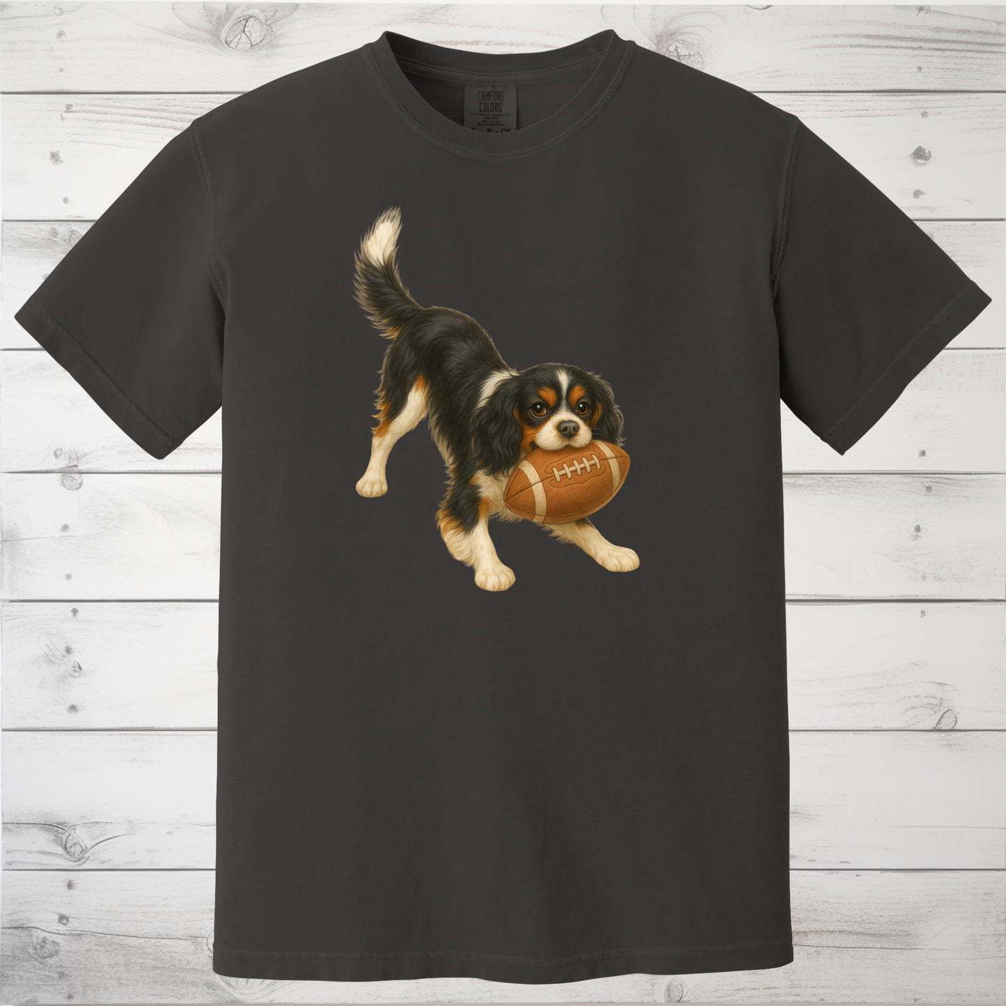 Cavalier King Charles Spaniel Football Sweatshirt – Blenheim, Ruby or Tri-Color Dog Lover Gift