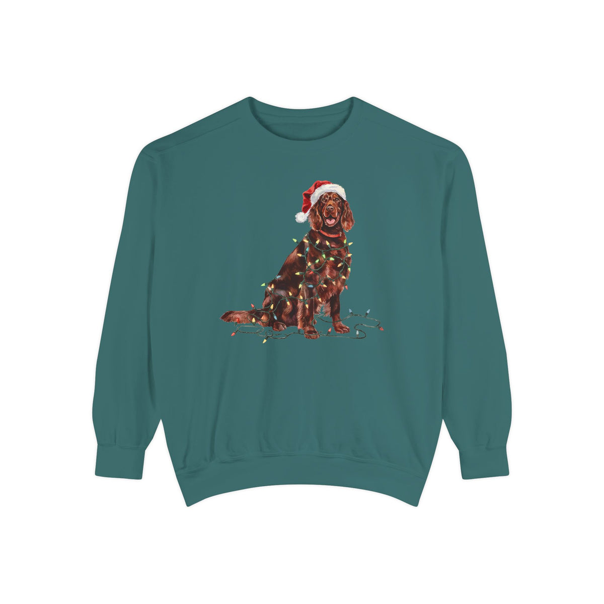 Christmas Irish Setter Sweatshirt, Christmas Lights Dog Sweatshirt, Christmas Dog, Irish Setter Mom, Gift for Dog Lover, Irish Setter