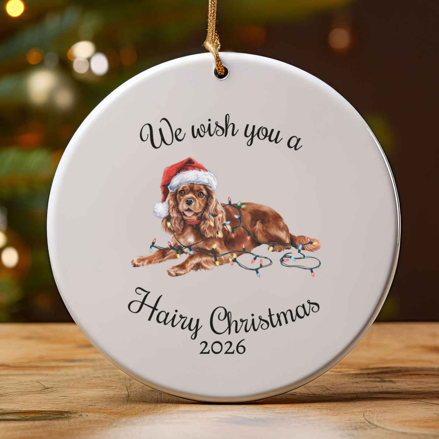 Ruby Cavalier King Charles Spaniel Ornament, Funny Dog Lover Gift, Pet Holiday