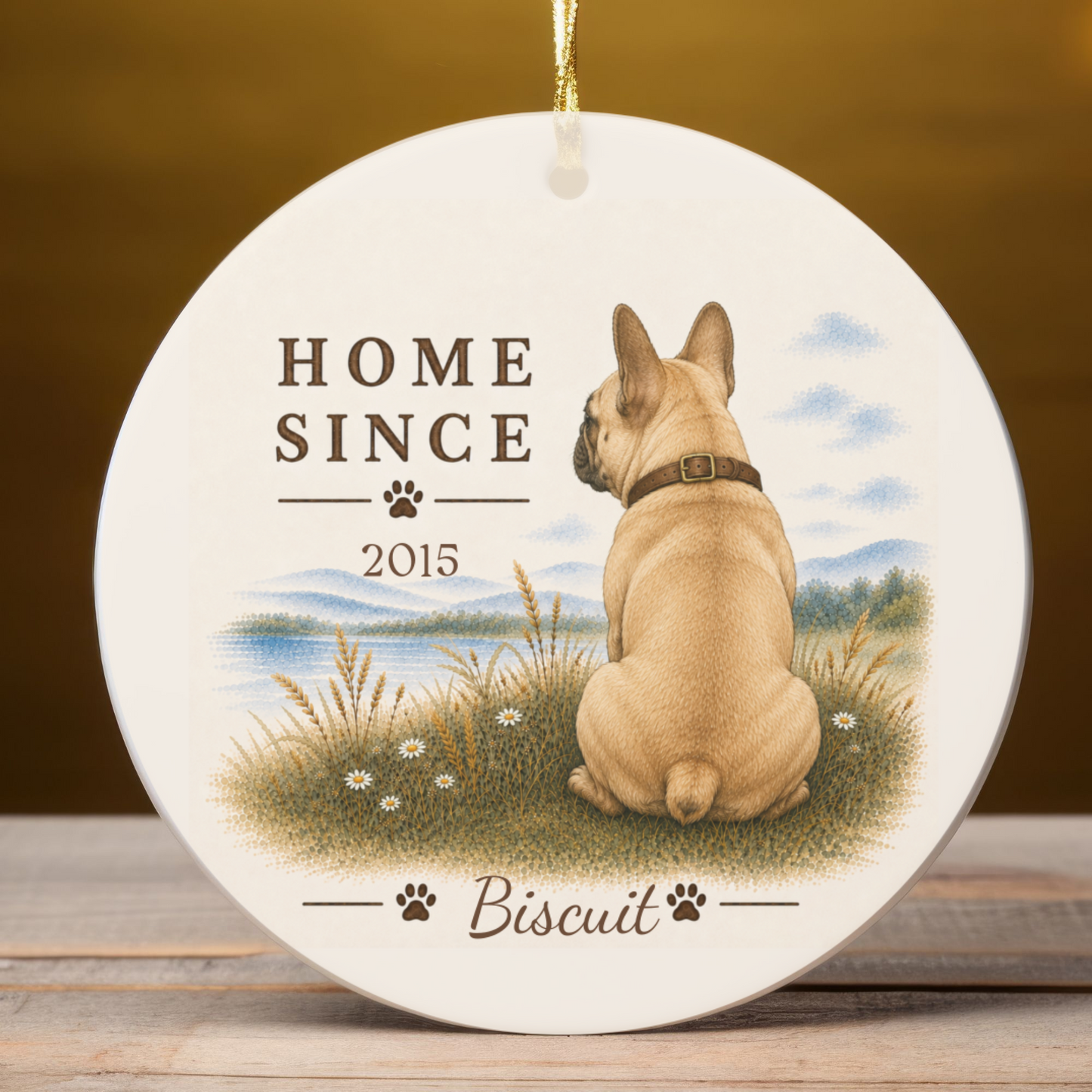 Personalized French Bulldog Ornament, Double Sided Frenchie Gotcha Day Gift, Custom Dog Keepsake