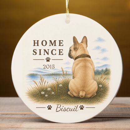 Personalized French Bulldog Ornament, Double Sided Frenchie Gotcha Day Gift, Custom Dog Keepsake
