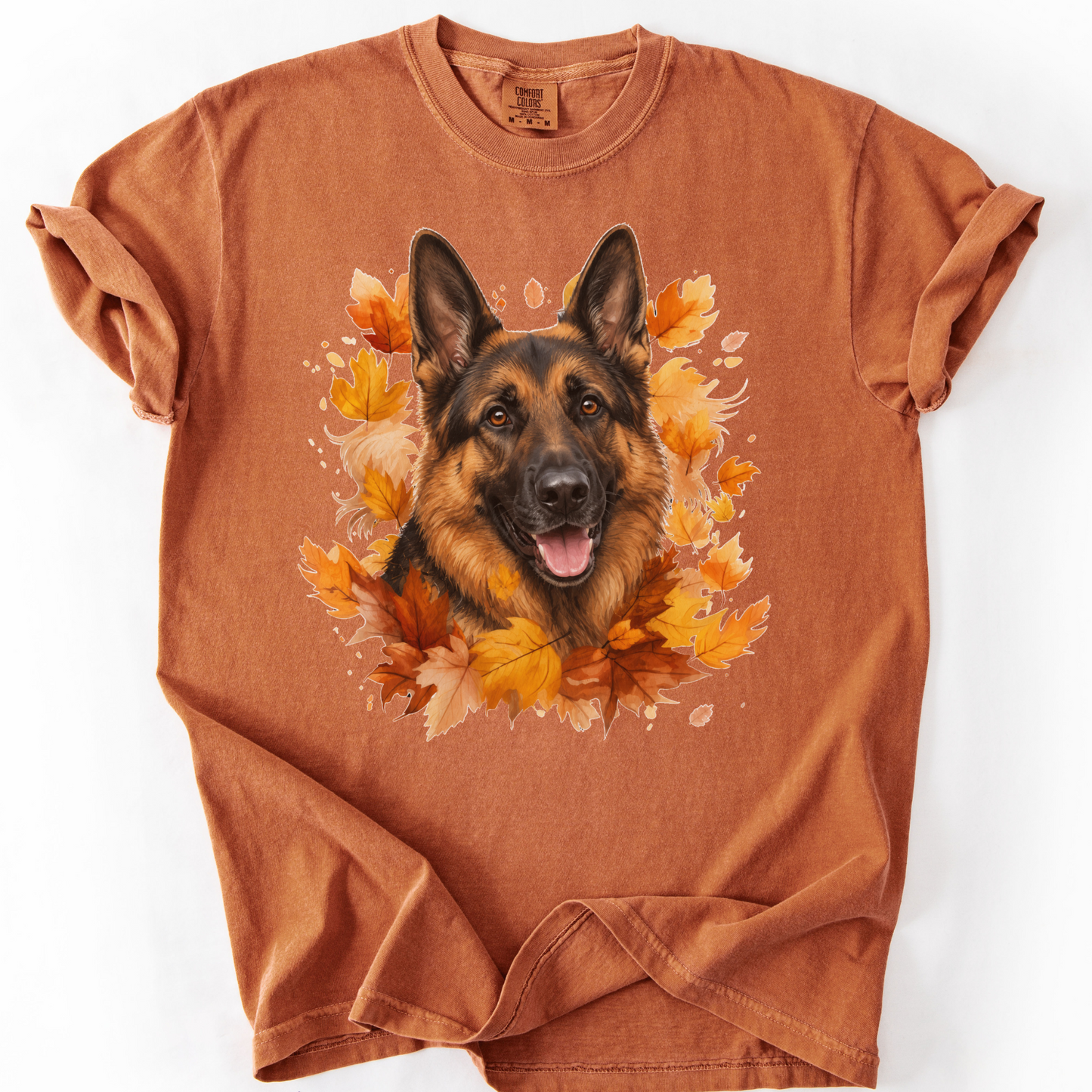 German Shepherd Fall Shirt, Autumn Dog Mom Comfort Colors Tee