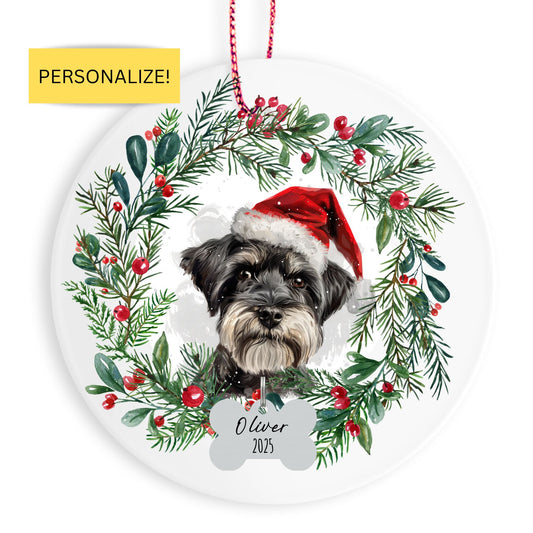 Personalized Schnauzer Christmas Ornament