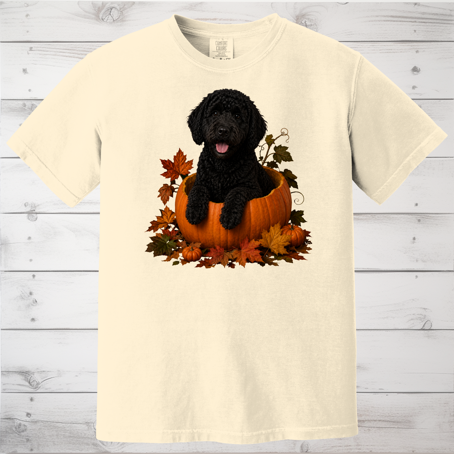 Black Portuguese Water Dog Pumpkin Shirt