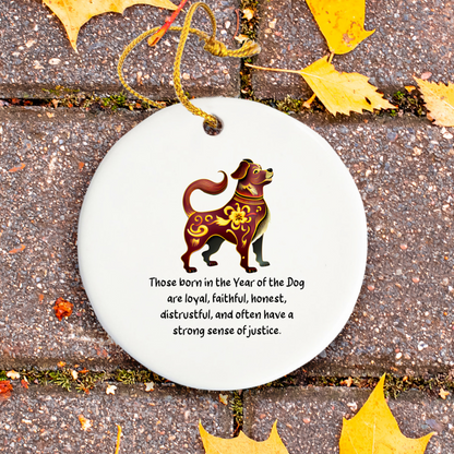 Chinese Zodiac Dog Ornament, Year of the Dog Horoscope Gift, Chinese New Year Decor