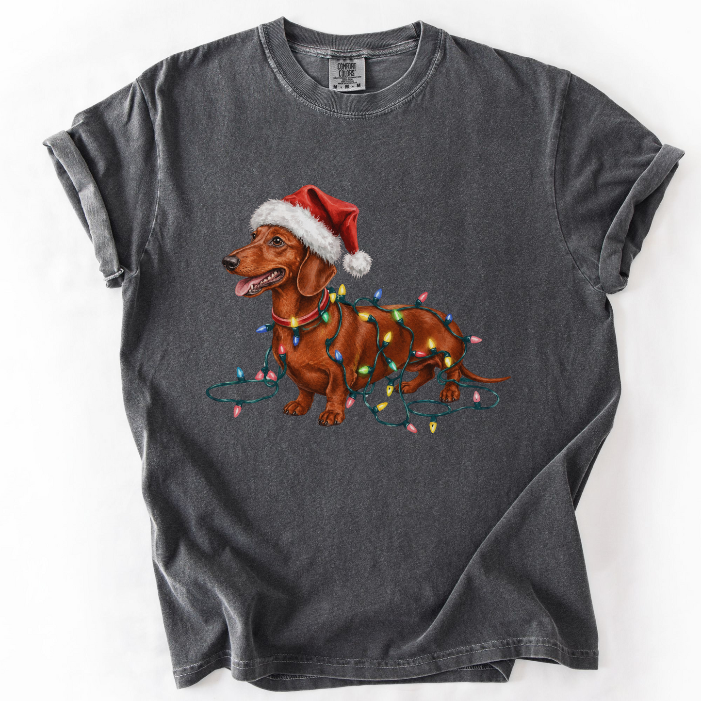 Red Dachshund Christmas Lights Shirt