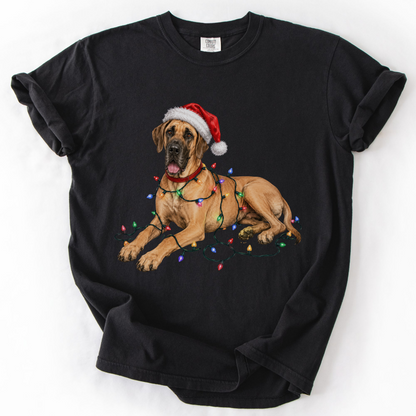 Fawn Great Dane Christmas Lights Shirt