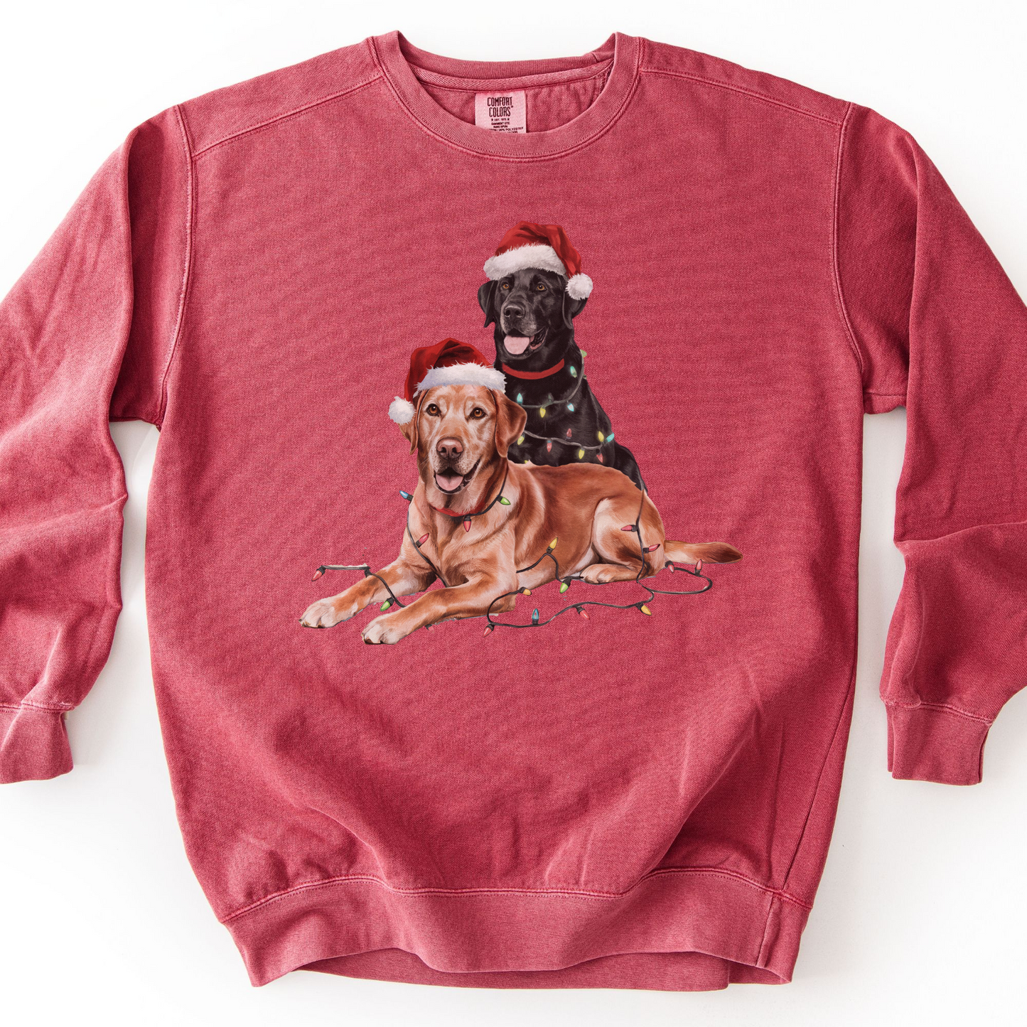 Black and Fox Red Labs Christmas Lights Sweatshirt