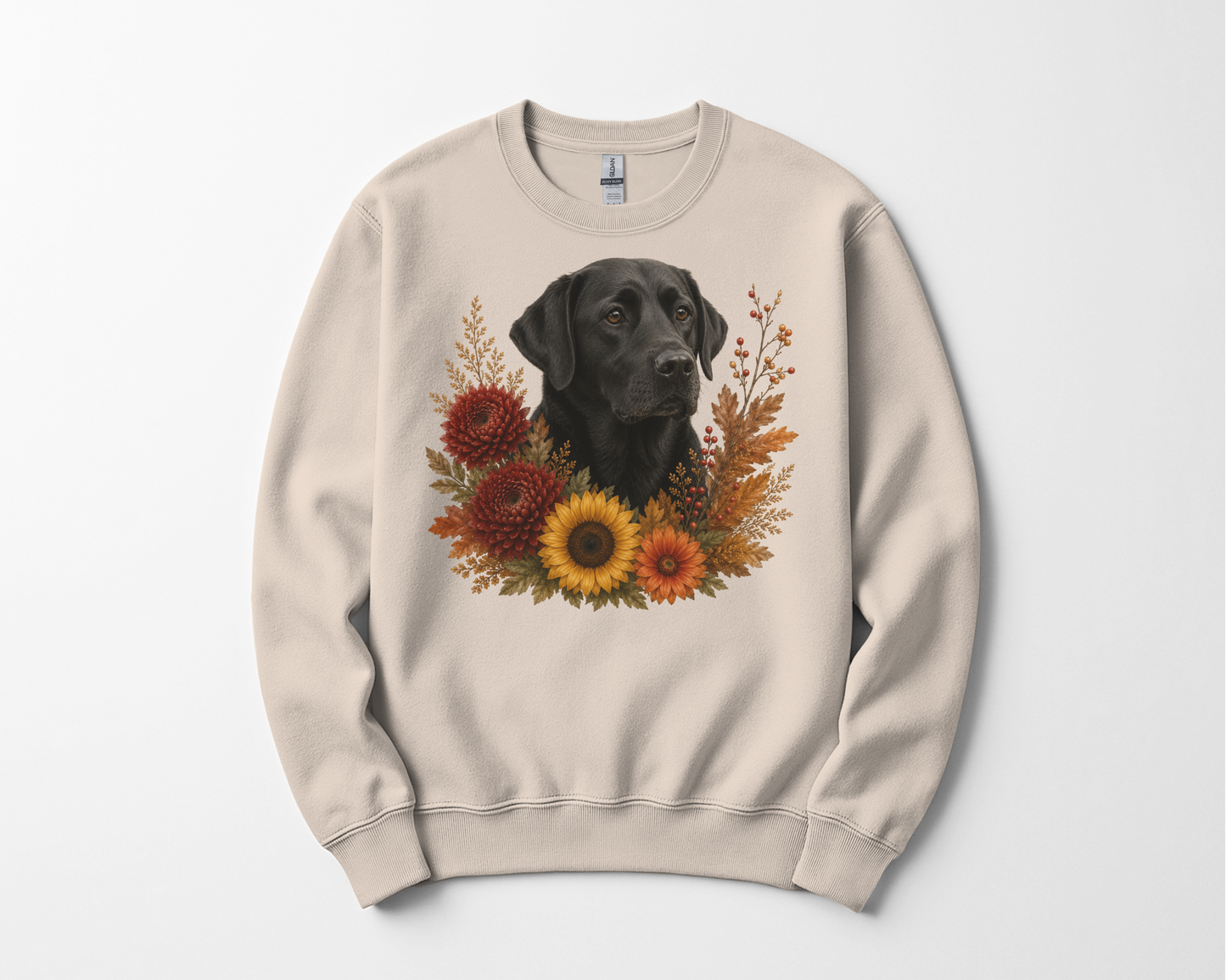 Black Labrador Autumn Floral Sweatshirt