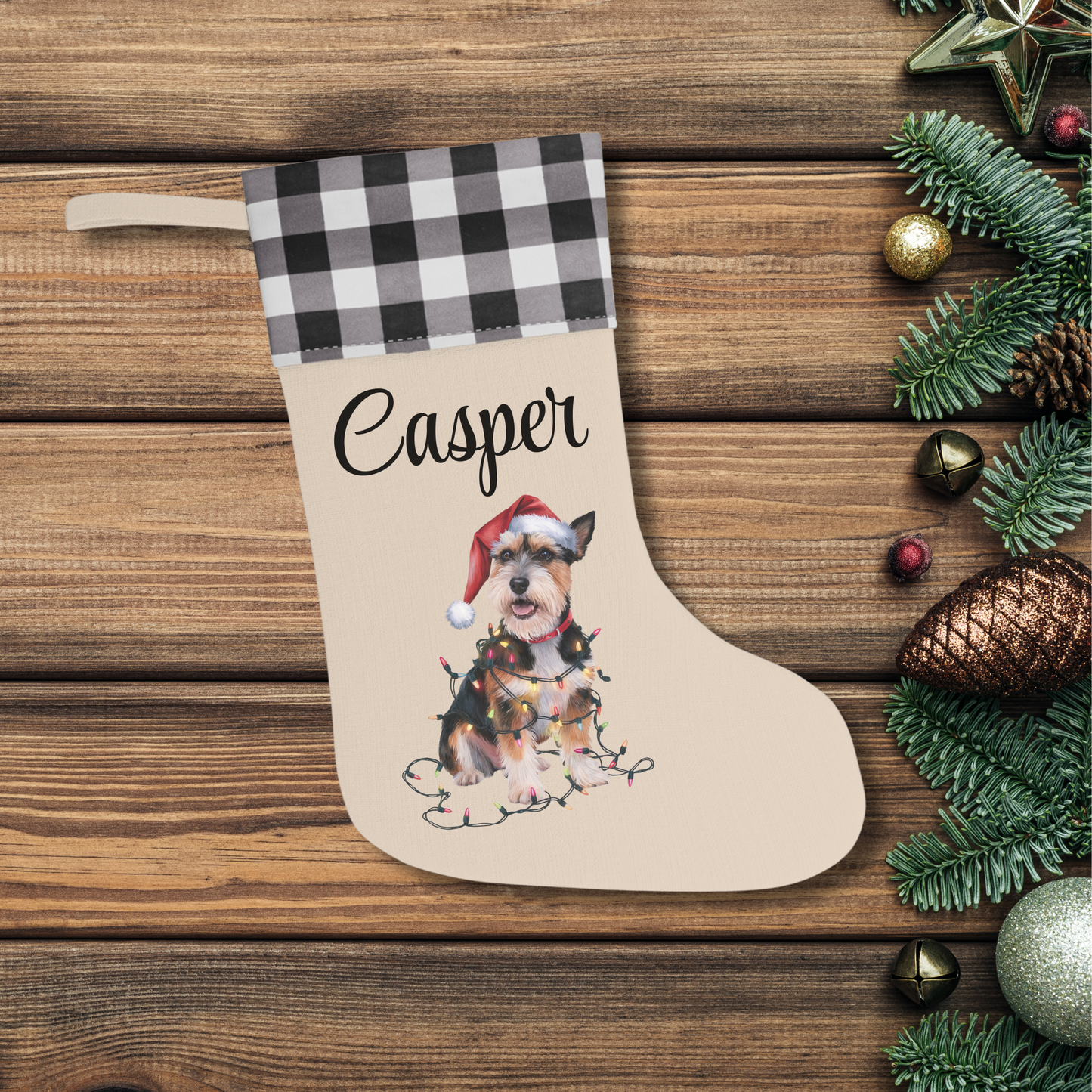 Personalized Norfolk Terrier Christmas Stocking, Holiday Decor Gift for Pet Lovers