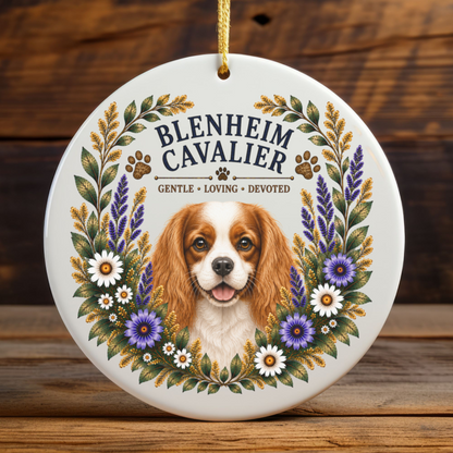 Blenheim Cavalier Ornament, Cavalier King Charles Spaniel Gift, Dog Mom Keepsake