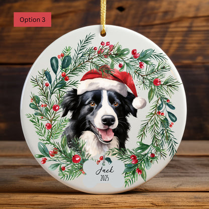 Personalized Border Collie Christmas Ornament