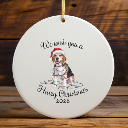 Christmas Beagle Ornament, Beagle Mom, Christmas Lights Dog Keepsake, Christmas Dog, Gift For Dog Lover, Beagle