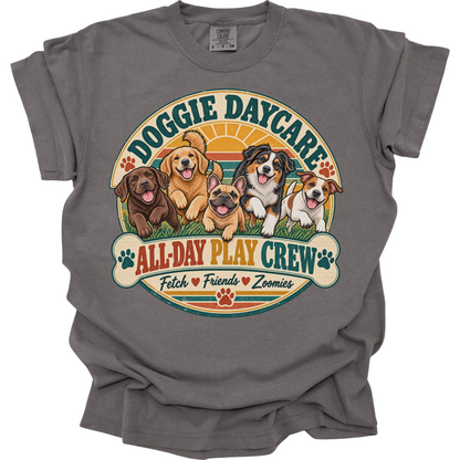 Dog Daycare Worker Shirt, Doggie Daycare Employee Gift, All Day Play Crew Tee