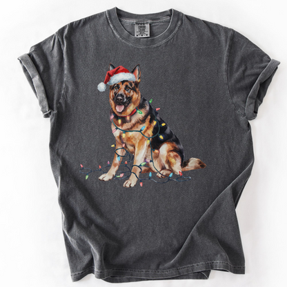 Christmas German Shepherd Shirt, Christmas Lights Dog Tee, Christmas Dog, Shepherd Mom Tee, Gift for Dog Lover, Shepherd Tee