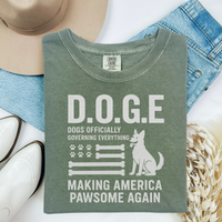 Load image into Gallery viewer, D.O.G.E Funny Dog Lover Shirt, Making America Pawsome Again Tee for Patriotic Pet Owners &amp; Dog Enthusiasts
