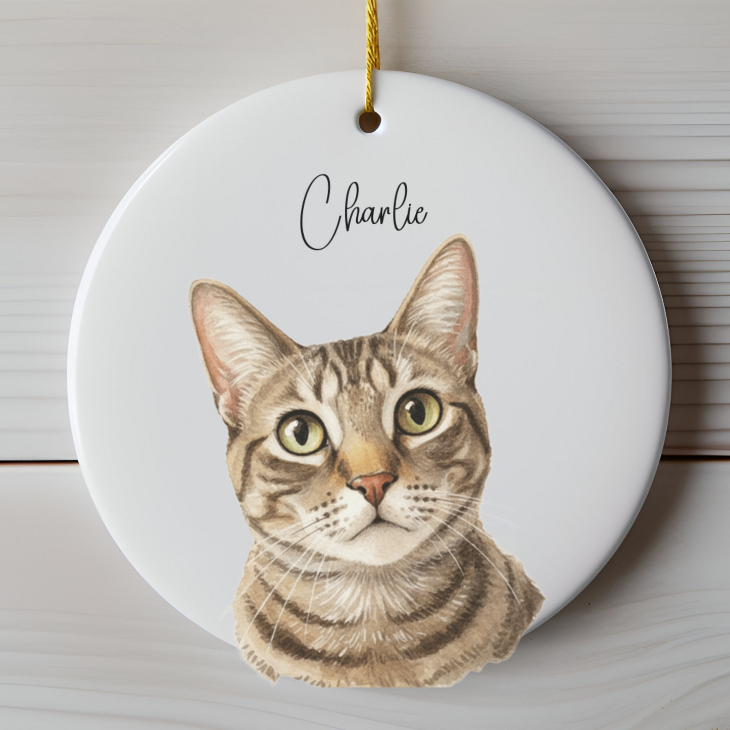 Custom Watercolor Pet Memorial Ornament with Name