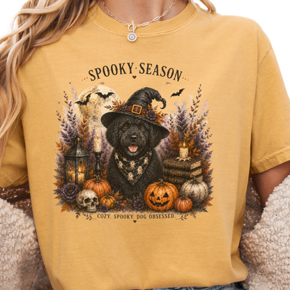 Black Portuguese Water Dog Spooky Season Dog Mom Halloween Shirt