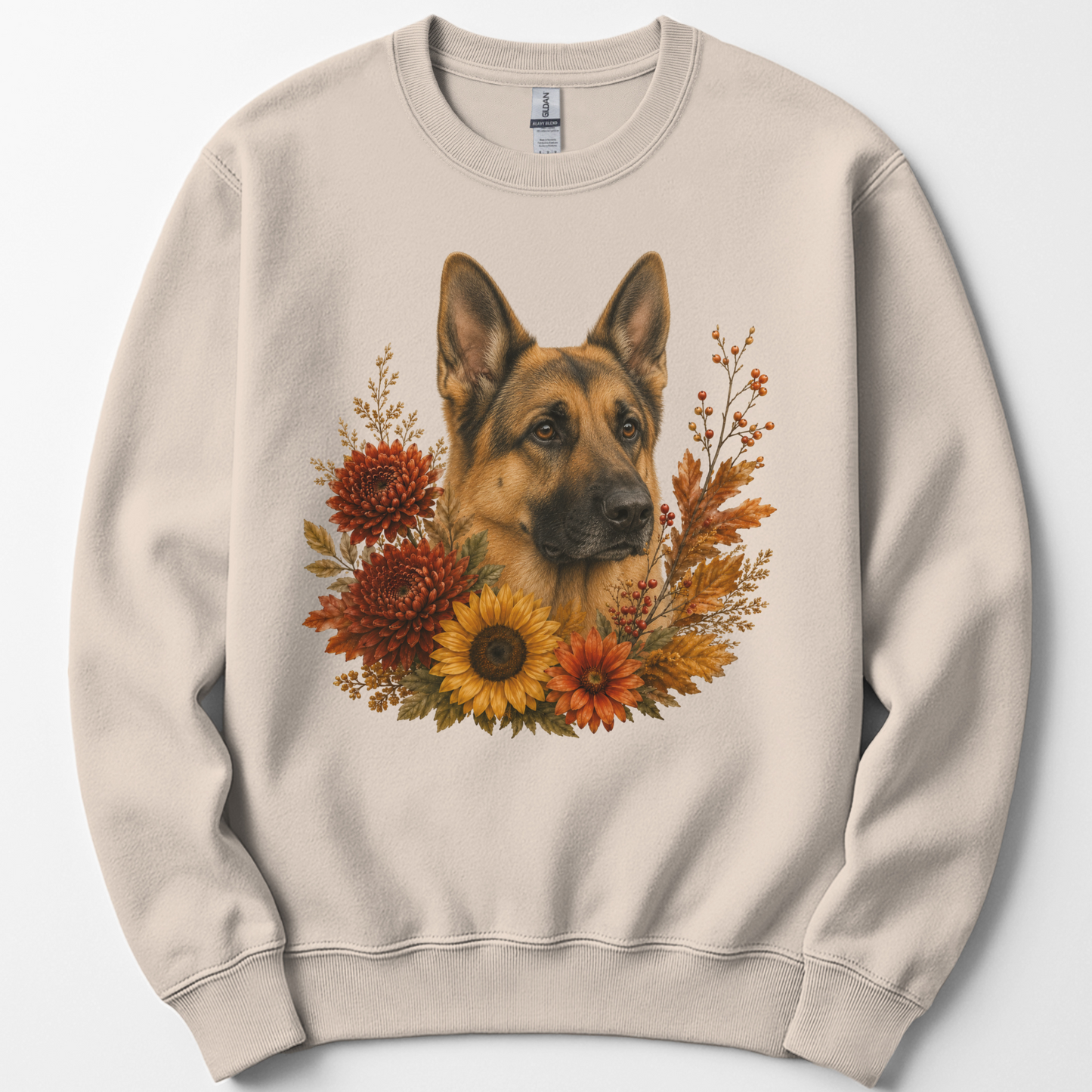 German Shepherd Autumn Floral Sweatshirt