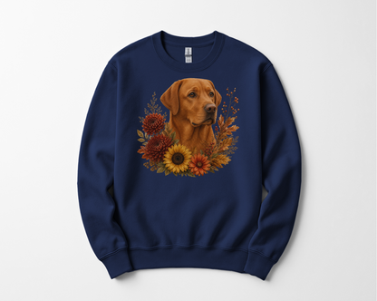 Fox Red Labrador Autumn Floral Sweatshirt