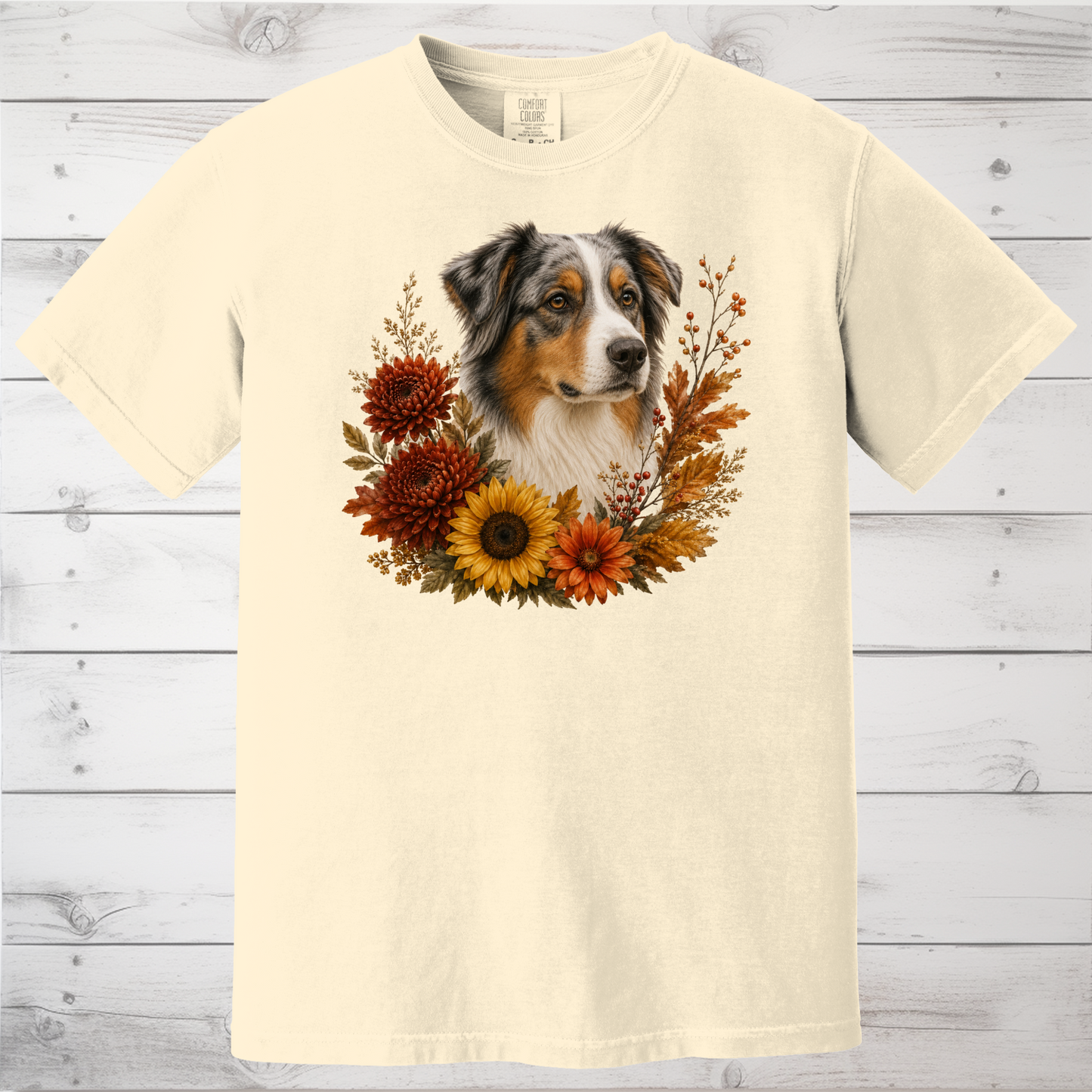 Australian Shepherd Autumn Floral Shirt