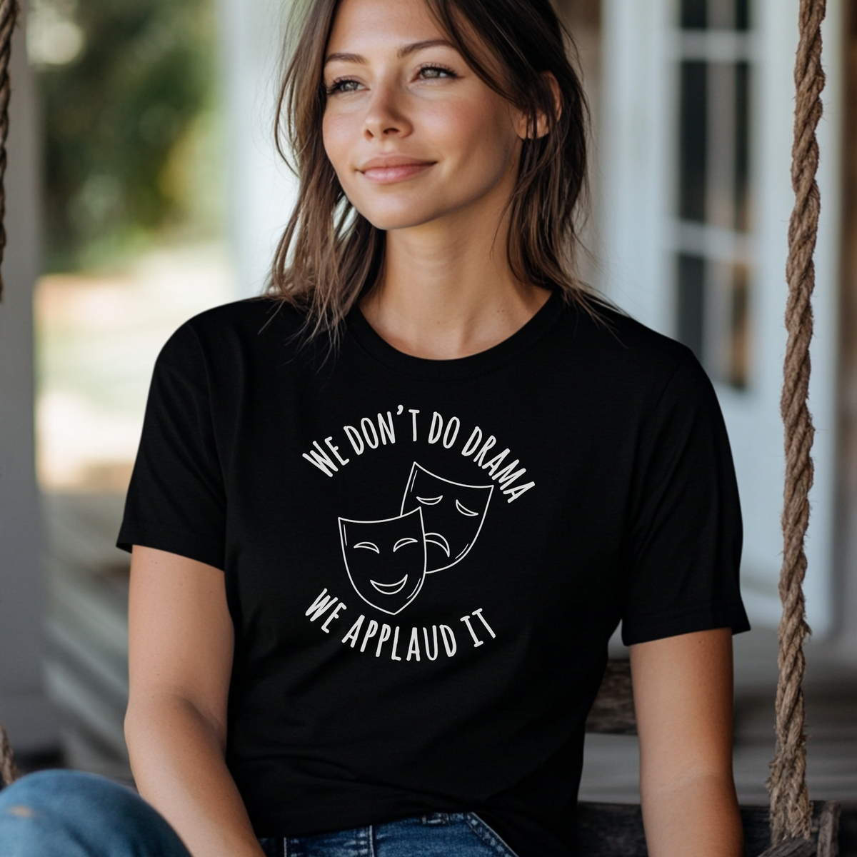 Funny Theater T-Shirt, We Don’t Do Drama We Applaud It, Acting Shirt for Drama Club, Performers, and Stage Lovers, Mothers Day Drama Shirt