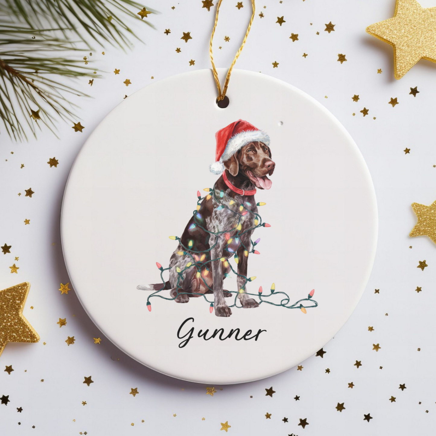 German Shorthaired Pointer Ornament, Personalized Christmas Gift