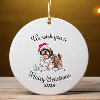 Load image into Gallery viewer, Christmas Shih Tzu Ornament, Christmas Lights Dog Keepsake
