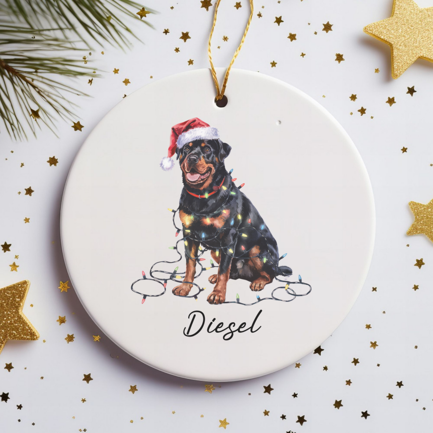 Rottweiler Ornament, Custom Dog Lover Gift