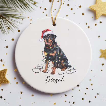 Rottweiler Ornament, Custom Dog Lover Gift