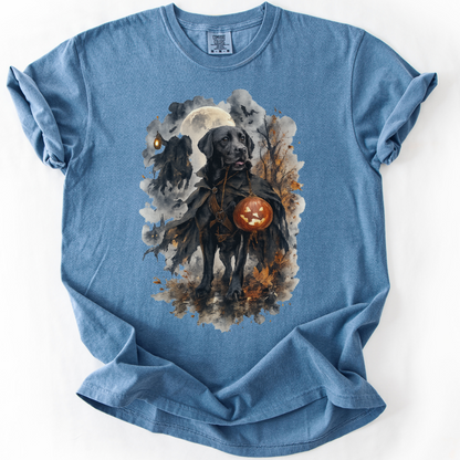 Black Lab Headless Horseman Inspired Halloween Comfort Colors Shirt