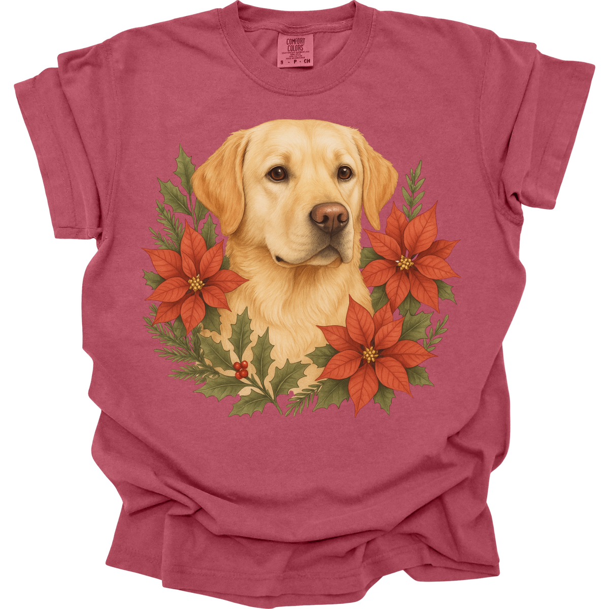 Yellow Lab Poinsettia Christmas Shirt