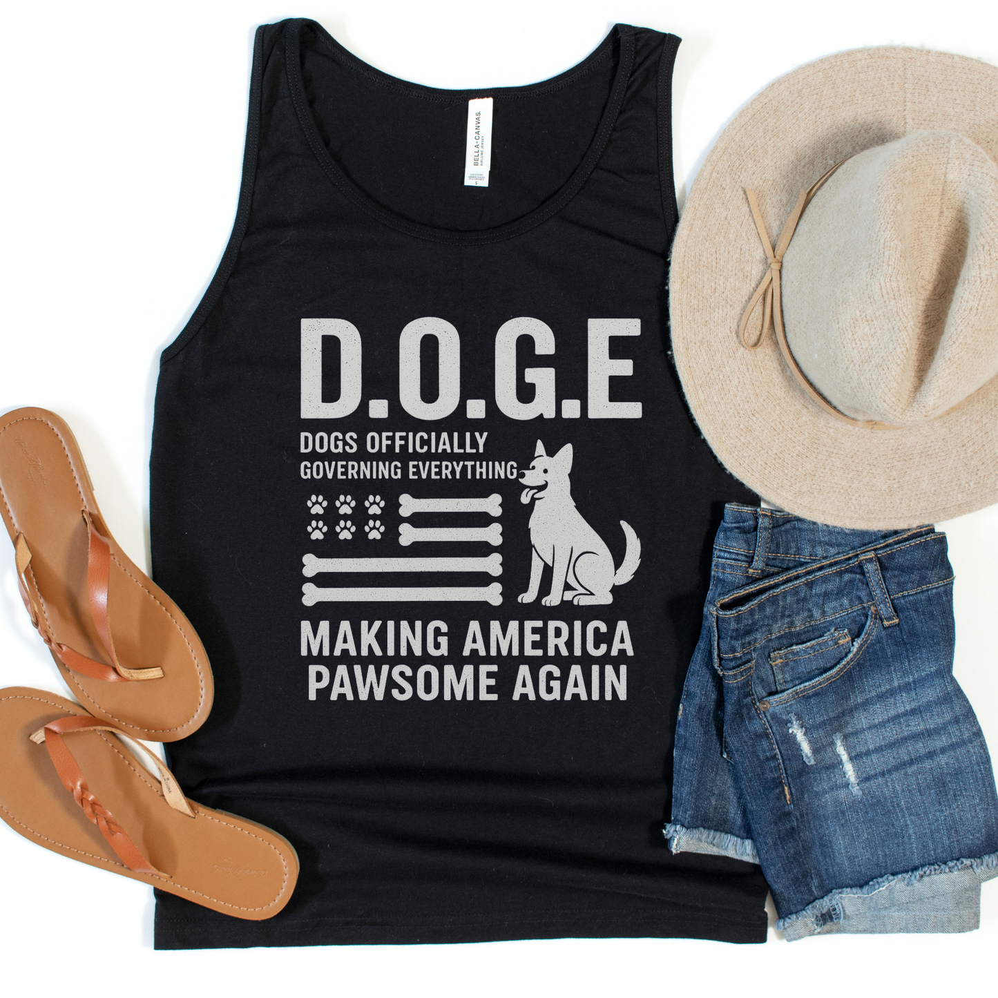 D.O.G.E Funny Dog Lover Shirt, Making America Pawsome Again Tee for Patriotic Pet Owners & Dog Enthusiasts