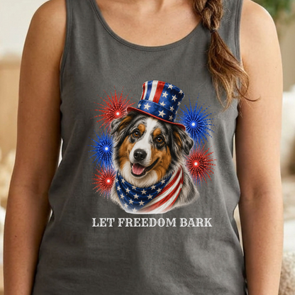 Patriotic Australian Shepherd Tank Top