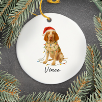 Load image into Gallery viewer, Personalized Bracco Italiano Christmas Lights Ornament
