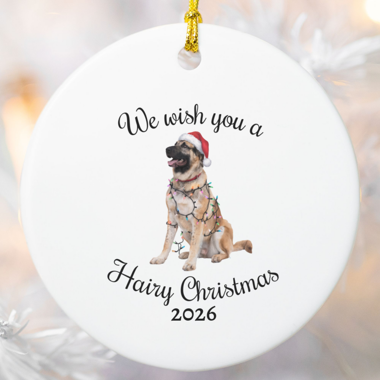 Christmas Anatolian Shepherd Ornament, Christmas Lights Dog Keepsake, Christmas Dog, Anatolian Shepherd Mom, Gift For Dog Lover