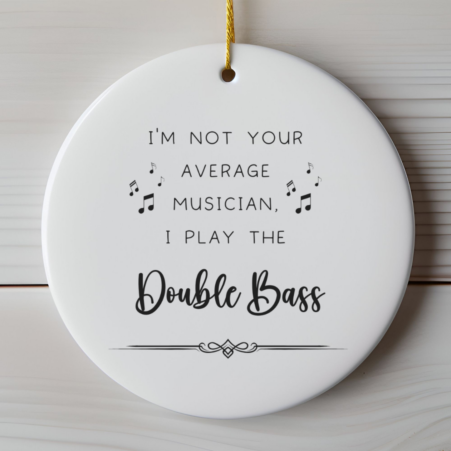 Funny Double Bass Ornament Musician Christmas Gift Orchestra Bass Player Decor