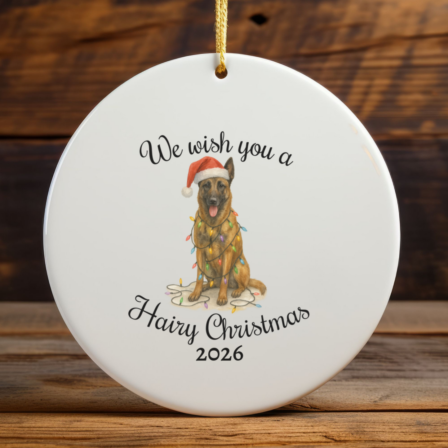 Christmas Belgian Malinois Ornament, Dog Lover Christmas Gift, Ceramic Tree Decoration, Holiday Keepsake, Personalized