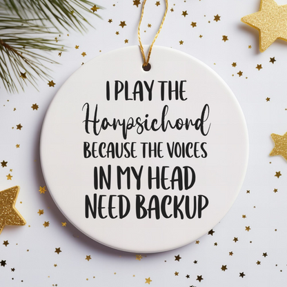 Harpsichord Ornament, Ceramic Musician Gift