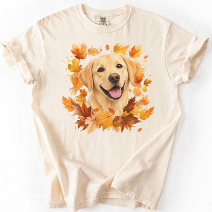 Yellow Lab Fall Shirt, Autumn Dog Mom Comfort Colors Tee